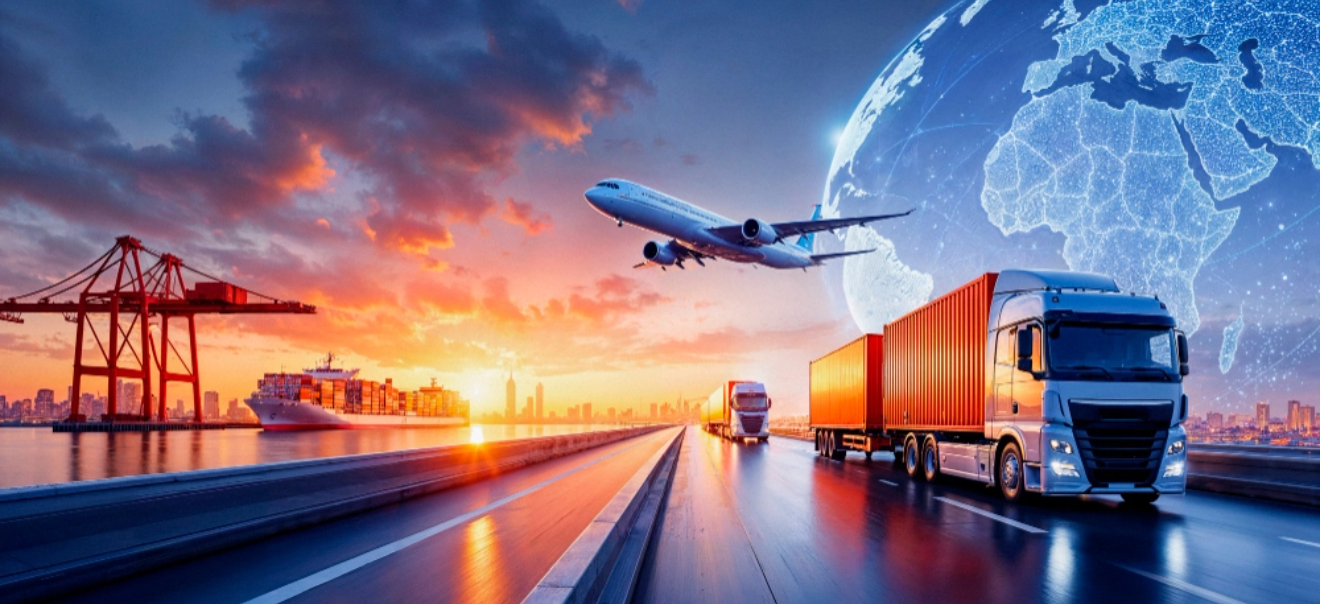 Global logistics sea, air and road freight